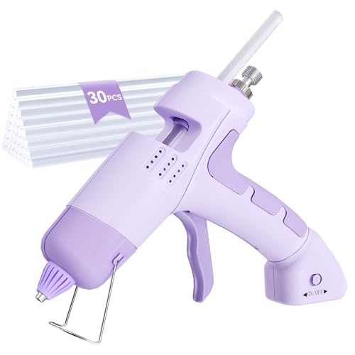 HHieratic Cordless Hot Glue Gun Kit with 30 Glue Sticks,Built-in 2600mAh Battery Rechargeable Fast Preheating Hot Glue Gun and Sticks Set for School Crafts DIY Arts and Quick Home Repairs