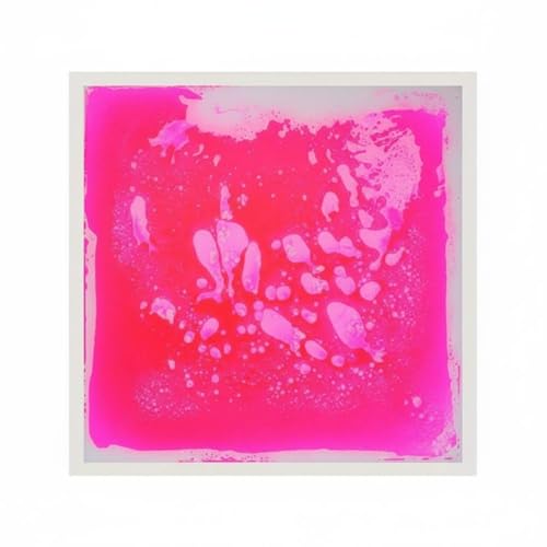 HHRJNUST Children Sensory Pad Liquid Interactive Tile PVC Pressure Mat Movement Training Floor Panel Designed to Encourage Balance and Touch Suitable for Kids Gross Motor Home Corner, Pink, 50 50cm