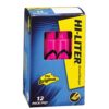 HI-LITER Desk Style Highlighters, Fluorescent Pink, Box of 12 (24010), Chisel Tip