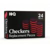 Hi-Q Checkers Replacement Pieces – Set of 24 Interlocking Red & Black Game Pieces – Durable Plastic Stackable Checkers for Replacement or DIY Boards – Includes 12 Red & 12 Black
