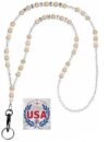 Hidden Hollow Beads, Never Quit Gym Hand Beaded, USA, Women's Fashion Lanyard, 34", Key and ID Badge Holder, Nurse Teacher Phone