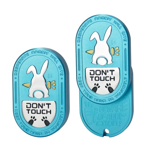 HIDEDC Desperate Rabbit Fidget Slider | Aluminum Alloy Version | Lightweight & Portable | EDC Metal Fidget Toys Adults ADHD Tools Executive Desk Toy for Keep Focus & Anxiety Relief (Blue)