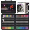 HIFORNY 128 PCS Colored Pencils Set for Adults – 120 Soft Core Coloring Pencils with Sketchbook, Coloring Book, Blender, Burnisher, Eraser, Sharpener & Color Chart – in Durable Zipper Case