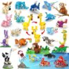 HIGH GODO 24 Pack Party Favors Building Set - 72 Kinds of Animals Building Blocks Toys Goodie Bag Stuffers Party Gift, Christmas Valentines Easter Birthday Gift for Teens Adults Ages 14+