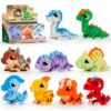 HIGH GODO Dinosaur Party Favors, Dinosaur Toys, 9 Pack Mini Dinosaurs Building Blocks Sets, Goodie Bags Stuffers, Gifts for Adults Teens Age 14+