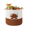 Highland Cow Cute Basket for Nursery, Woven Cotton Rope Storage Basket for Kids, Baby Blanket Organizer with Handles, Storage Basket for Blanket Towel Toys Clothes, Highland Cow Decor, Medium