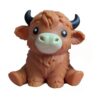 Highland Cow Soft Rubber Ball, a Soft, Slow-Rebound Sensory Desktop Stress-Relief Ornament Designed Specifically for Adults, an Office Anxiety-Relief Gadget Suitable for Offices and Classrooms