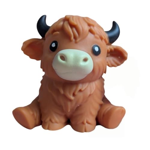 Highland Cow Soft Rubber Ball, a Soft, Slow-Rebound Sensory Desktop Stress-Relief Ornament Designed Specifically for Adults, an Office Anxiety-Relief Gadget Suitable for Offices and Classrooms