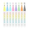 Highlighter Metallic Paint Markers, Dual-Line Shimmer Glitter Markers Outline Pen, Metallic Glitter Set Art DIY Crafts School Supplies for Teens (8-color silver)
