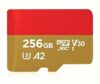 High Speed Micro SD TF Memory Card 64GB/128GB/256GB, U3 V30 A2 Storage Card Compatible with Drone, Action Camera for Stable 4K Video Recording，256G with Card Case [English Version, Packaged]