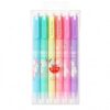 Hiiooweiyi Double-Ended Highlighters Set 6 Pack, Bible Safe Gel Markers, Quick Dry, 6 Bright Colors for Journaling, Note Taking, Office Supplies