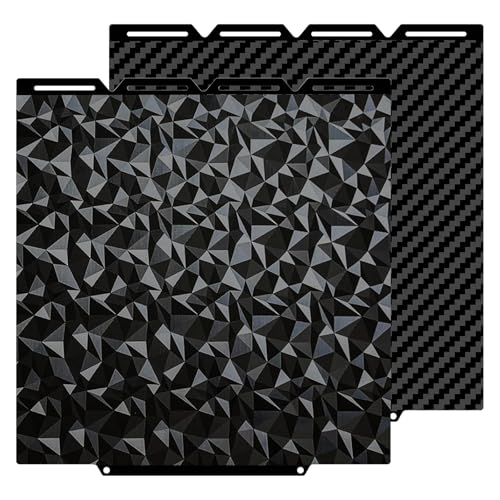 HIKUDIY Double-Sided PET+PEO Build Plate for Snapmaker U1 – 270×270mm Smooth Diamond PEO+Carbon Fiber PET Flexible Spring Steel Printing Platform, Strong Adhesion & Easy Release