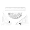 Hilitand 4 Pieces Plastic Math Geometry Set with 6 Inch Ruler 2 Rulers Protractor for School Students Teachers