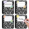 Hillsuren 24 Pcs Cardboard Desk Name Tags 7 x 6 Inch Locker Name Tags Composition Notebook Classroom Back to School Decor for Elementary, Kindergarten, Preschool Teacher Supplies