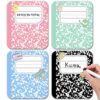 Hillsuren 24 Pcs Cardboard Desk Name Tags 7 x 6 Inch Pastel Locker Name Tags Colorful Composition Notebook Classroom Back to School Decor for Elementary, Kindergarten, Preschool Teacher Supplies