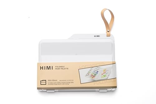 HIMI Foldable Paint Palette 200 x 150 mm, Foldable Palette for Acrylic, Gouache, Watercolour, Compact, Mixing Paint Colours Effortlessly, Essential Art Accessories, Artist Painting, Reusable Tray