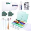 HIMI Gouache Paint Set, 41 Pcs Professional Art Painting Supplies Set with HIMI 24 Paints, 6 Paint Brushes, 2 Canvas Boards, Palette, Paint Knife, Moisturized Mildew Gouache Spray, and White Paint Refill(100ml), Great Paint Kit for Artist, Beginner, and Adults