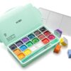 HIMI Gouache Paints Set, 18 Colors, 30g, jelly gouache paint set, Non Toxic Paint for Canvas and Paper, Art Supplies for Professionals, and More (Green Case