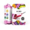 HIMI Twin Cup Gouache Set, 12 Fresh Botanic Colours, Pink Case, Painting, Art Set for Artists, Paint, Brush, Paints Supplies, Travel Artist Gift, Mini Art Paint Essentials