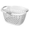 Hip Grip Plastic Laundry Basket 1.8 Bushel, White