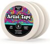 HIPPIE CRAFTER White Artist Tape 3 Pack, Removable Masking Tape for Watercolor Paper, Painting, Drafting, Canvas Framing, Residue-Free, 0.6in