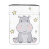 Hippo Cartoon Cute Animal Book Sleeve with Zipper Front Pocket for Hardcover