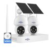 Hiseeu Solar Camera,4MP Wireless Home Security Cameras,500G HDD