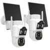 Hiseeu Solar Camera Outdoor, 4MP Dual Lens, Wireless Home Security Camera