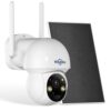 Hiseeu Solar Wireless Security Camera, 2.4G WiFi, Full HD Night Vision, Pan-Tilt Control, Smart Motion Detection, Two-Way Audio, IP66 Waterproof, 100% Wireless Camera Ideal for Home & Business
