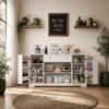 HITHOS 54" Buffet Cabinet with Storage, Modern Kitchen Buffet Sideboard with Drawer, Wood Coffee Bar with Adjustable Shelves, Kitchen Storage Cabinet for Living Room, Pure White