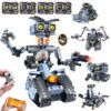 HiWEEGO 5 in 1 Changeable LED Eyes Robot Building Set for 12+ Kids Boy Girl