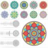 Hiwhy 48 Pcs Mandala Coloring Cards 10" x 10" Coloring Cardstock Stress Relief Relaxation Mandala Pattern Poster Cards Creative Relaxation for Kids Adults
