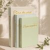 Hiwhy Decorative Book Storage Box Set of 3, Linen Faux Books for Coffee Table, Stylish Decorative Books for Bookshelf, Photo Organization, Keepsake Storage, Home Decor, Grass Green