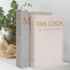 Hiwhy Faux Book Box Storage Set 2-Pack, Linen Beige