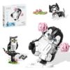 Hixhixgio 3 in 1 Cute Animals Building Sets Flowers Penguin, Husky, or Owl, Animal Figures with 3 Building Options, Creator Animal Model Office Desk Decor Birthday Gift Idea for Teens Adults