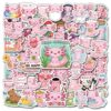 HIZILY 50 Pcs Axolotl Stickers Cute Axolotls Sticker Waterproof Cartoon Pink Animal Decals Water Bottles Laptop Luggage Journal Phone Guitar Scrapbook School Supplies Gifts for Teens Students
