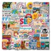 HIZILY 50 Pcs Speech Language Pathology Stickers Cute SLP Sticker Waterproof Work Vinyl Decal Laptop Water Bottle Phone Scrapbooking Notebook Helmet Luggage Gifts for Pathologists Women Men