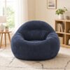 Hjmkvra Soft Tufted Bean Bag Chair with Memory Foam Filler, Fluffy Lazy Bean Bag Sofa for Dorm Apartment Living Room