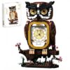 HJPLPXH Owl Clock Building Block Set, Working Clock Display Gift for Adult