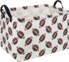 HKEC Rectangle Rugby Storage Basket with Handles, Collapsible Storage Bin, Cute Books Box,Room Decor(Rugby)