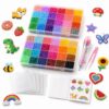 HKLRWPR Mini 2.6mm Fuse Beads Kit - 22000 Pcs 48 Colors with 4 Pegboards, Bead Pen & Tweezers, 80 Patterns for DIY Pixel Art, Home Decor, Creative Gift for All Ages. (Fuse Beads Kit)