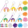 HKOYTIUP 18 Sets Ice Cream Drip Baseball Bag Tag Baseball Party Favors Keychain DIY Bead Acrylic Keychain Making Kit Adjustable Letter Beads Strings for Dripping Theme Party Team Gifts Travel Bag