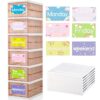 Hlimior 6 Shelf Daily Weekly Clothes Organizer for Kids Foldable Weekly Hanging Closet Organizer with Door Plastic Closet Storage for Boys and Girls Monday Through Friday Essential Stuff（Light Brown）