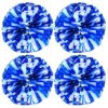 Hlonon 4 Pack Cheerleader Pom Poms Sports Dance Cheer Plastic Pom Poms Cheerleading for Sports Team Spirit Cheering(Blue White,50g)