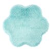 HMETOL Square Soft Shaggy Area Rug, Ultra Fluffy Bedroom Rugs, Non-Slip Fuzzy Furry Carpet for Vanity, Nursery 24" x 24" Light Blue