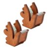 HOBBIESAY 2PCS Squirrel Wooden Tape Dispenser Cute Wooden Desk Tape Holder Desktop Tapes Cutter Roll Dispenser Portable Animal Stand for Craft Projects Office Decoration Gift Novelty Desk Supplies