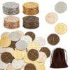 HOBBIESAY Games Pirate 40 Gold Treasure Coin Set Replica Spanish Doubloons for Pirate Party Decorations Favors Pirate Treasure Chest for Halloween Adventure Themed Party Props Decor