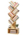 Hoctieon 6 Tier Tree Bookshelf, Tall Bookcase with Storage, Freestanding Book Shelf, Display Floor Standing Book Shelf, Book Organizer Shelves for Home Office, Bedroom,Living Room, Yellow