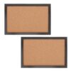 Hoement 2pcs Wood Cork Board with Frame for Home and Office Stylish Decorative Bulletin Boards for Displaying Notes and Pictures Push Pin Wall Memo