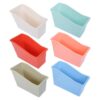 Hoement 6pcs Classroom Book Storage Boxes for Books and Binders, Plastic Organizer with Sturdy Construction and Stackable Design, Vibrant Trays with Open-sided Structure for Random Color